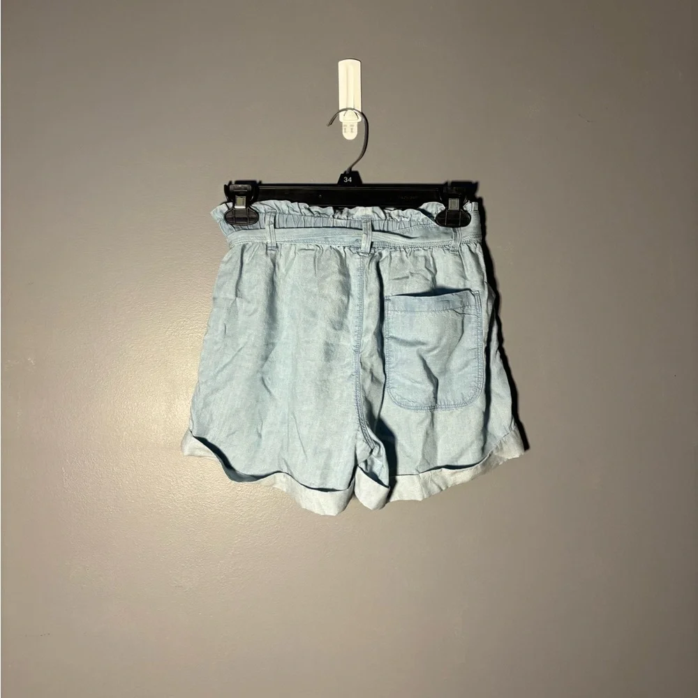 Aerie Light Blur Chambray Paperbag Shorts Size XS